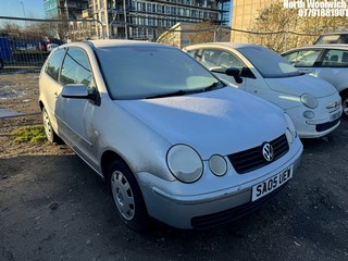 Location: North Woolwich - 2005 VOLKSWAGEN POLO E 3 Door Hatchback REG: SA05UEW, Keys: No, MOT Expiry date: 13/05/2025, 1198 Petrol, 5 Speed Manual Petrol, Former Keepers: 8