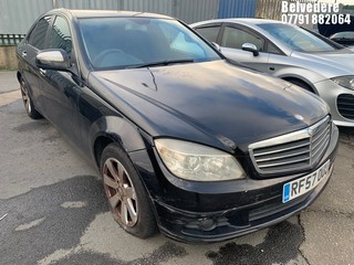 Location: BELVEDERE - 2007 MERCEDES C200 SE CDI A 	 4 DOOR SALOON REG: RF57OUU, 2148cc DIESEL, 5 SPEED AUTO DIESEL, Former Keepers: 4, Keys: No, MOT: Expiry date01/11/2024