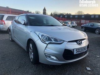 Location: Edinburgh - 2013 HYUNDAI VELOSTER GDI Coupe REG: SG13EVU, Keys: No, MOT Expiry date: 21/04/2024, 1591 Petrol, 6 Speed Manual Petrol, Former Keepers: 3