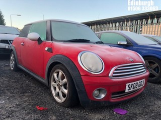 Location: Edinburgh - 2008 MINI COOPER 3 Door Hatchback REG: SK08GOJ, Keys: No, MOT Expiry date: 05/09/2024, 1598 Petrol, 6 Speed Manual Petrol, Former Keepers: 10