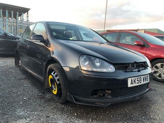 NOTE: ATF Registered Buyers ONLY - Location: Edinburgh - 2008 VOLKSWAGEN GOLF MATCH TDI 105 5 Door Hatchback REG: AK58WWB, Keys: No, 1896 Diesel, 5 Speed Manual Diesel, Former Keepers: 7