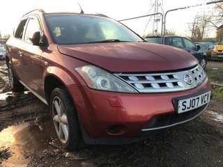 Location: Mitcham - 2007 NISSAN MURANO AUTO Estate REG: SJ07VCV, Keys: No, MOT Expiry date: 27/04/2024, 3498 Petrol, Variable Speed Auto Petrol, Former Keepers: 6