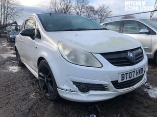 Location: Mitcham - 2007 VAUXHALL CORSA CLUB A/C 3 Door Hatchback REG: BT07HWD, Keys: No, MOT Expiry date: 31/07/2024, 1229 Petrol, 5 Speed Manual Petrol, Former Keepers: 9