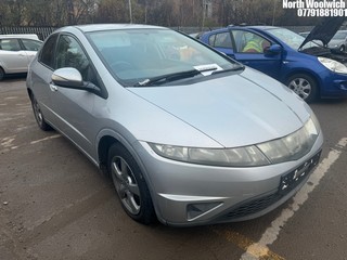 Location: North Woolwich - 2008 HONDA CIVIC SE I-DSI 5 Door Hatchback REG: HJ08XHO, Keys: No, MOT Expiry date: 29/10/2024, 1339 Petrol, 6 Speed Manual Petrol, Former Keepers: 4