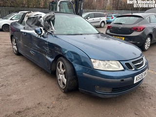 Location: North Woolwich - 2006 SAAB 9-3 LINEAR 150 BHP Convertible REG: KS06KME, Keys: No, MOT Expiry date: 03/11/2024, 2000 Petrol, 5 Speed Manual Petrol, Former Keepers: 7