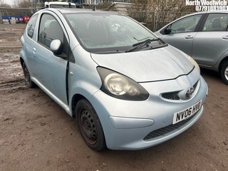 Location: North Woolwich - 2006 TOYOTA AYGO+ VVT-I 3 Door Hatchback REG: NV06HVO, Keys: No, MOT Expiry date: 29/09/2024, 998 Petrol, 5 Speed Manual Petrol, Former Keepers: 8