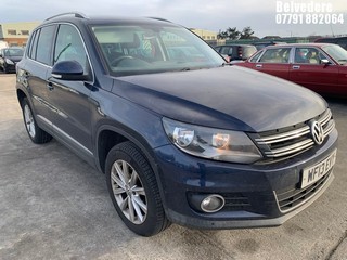 Location: Belvedere - 2013  VOLKSWAGEN  TIGUAN SE TSI 4MOTION S-A 	 Estate  REG: WF13EVY, 1984cc Petrol , 7 Speed S-Auto Petrol 	, Former Keepers: 2, Keys: Yes, MOT Expiry date: 27/12/2024