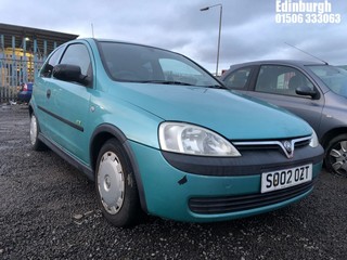 Location: Edinburgh - 2002 VAUXHALL CORSA 12V ECO 3 Door Hatchback REG: SO02OZT, Keys: No, MOT Expiry date: 21/09/2025, 973 Petrol, 5 Speed Semi Auto Petrol, Former Keepers: 8