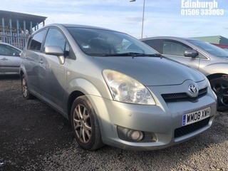 Location: Edinburgh - 2008 TOYOTA COROLLA VERSO SR VVT-I MPV REG: WM08XWH, Keys: No, MOT Expiry date: 23/08/2024, 1794 Petrol, 5 Speed Manual Petrol, Former Keepers: 3