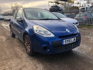 Location: MITCHAM - 2010 RENAULT  CLIO I-MUSIC 16V 	 3 DOOR HATCHBACK REG: SY10LJN, 1149cc PETROL, 5 SPEED MANUAL PETROL, Former Keepers: 9, Keys: No, MOT: Expiry date25/03/2025