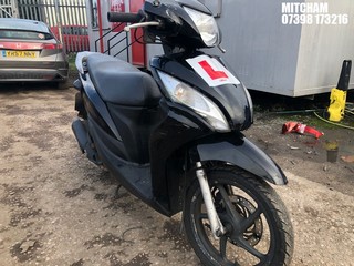 Location: Mitcham - 2013 HONDA NSC 110 WH-B Motorcycle REG: GX63TKZ, Keys: No, MOT Expiry date: 13/08/2024, 108 Petrol, Automatic, Former Keepers: 12