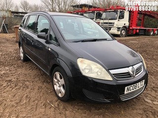 Location: Peterborough - 2008 VAUXHALL ZAFIRA EXCLUSIV MPV REG: NC08LTZ, Keys: No, MOT Expiry date: 19/10/2024, 1598 Petrol, 5 Speed Manual Petrol, Former Keepers: 4