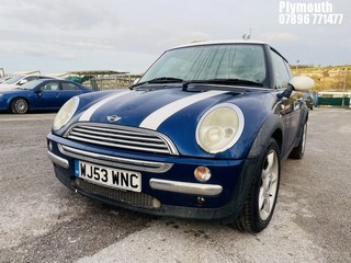 Location: Plymouth - 2003 MINI MINI COOPER 3 Door Hatchback REG: WJ53WNC, Keys: No, MOT Expiry date: 10/03/2025, 1598 Petrol, 5 Speed Manual Petrol, Former Keepers: 8