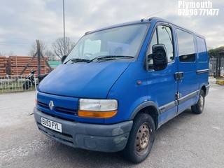 Location: Plymouth - 2003 RENAULT MASTER SL33 DCI Panel Van REG: EU53FYL, Keys: Yes, MOT Expiry date: 28/09/2024, 2188 Diesel, 5 Speed Manual Diesel, Former Keepers: 8