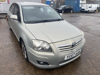 Location: Hull - 2007 TOYOTA AVENSIS TR D-4D 5 Door Hatchback REG: YG57AAN, Keys: No, MOT Expiry date: 13/09/2024, 2231 Diesel, 6 Speed Manual Diesel, Former Keepers: 4