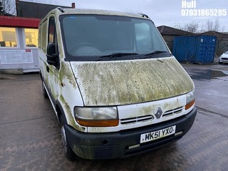 Location: Hull - 2001 RENAULT MASTER SL28 DCI Panel Van  REG: MK51YXO, Keys: No, MOT Expiry date: 14/12/2024, 2188 Diesel, 5 Speed Manual Diesel, Former Keepers: 3