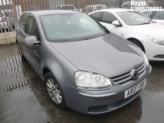 Location:  Hayes - 2007 VOLKSWAGEN GOLF MATCH FSI 115 5 Door Hatchback REG: AR07BRF, Keys: No, MOT Expiry date: 05/09/2024, 1598 Petrol, 6 Speed Manual Petrol, Former Keepers: 3